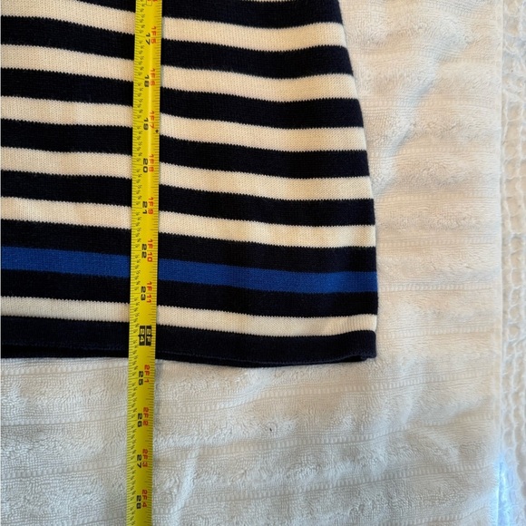 Lauren Ralph Lauren 100% Cotton Women Pullover Sweater 1/4 Zip Striped Size M - Picture 8 of 8